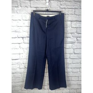 SOLD Crew NWT Carolina Flare Linen  Blend Wide Leg Navy Preppy Pants